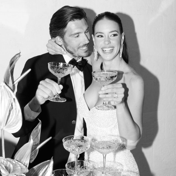 Champagne tower puglia wedding